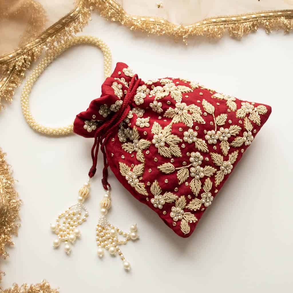 PRE-ORDER - Chaya Potli Bag (Deep Red)