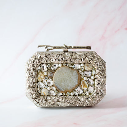PRE-ORDER - Layali Silver Agate Clutch