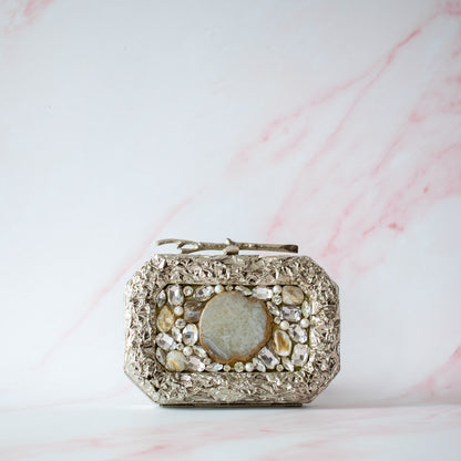 PRE-ORDER - Layali Silver Agate Clutch
