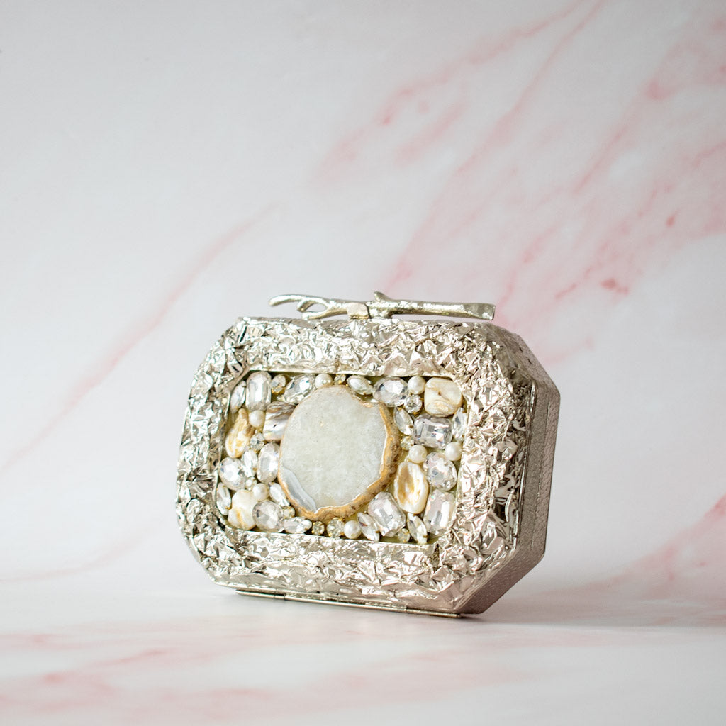 PRE-ORDER - Layali Silver Agate Clutch