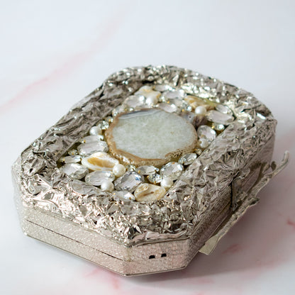PRE-ORDER - Layali Silver Agate Clutch