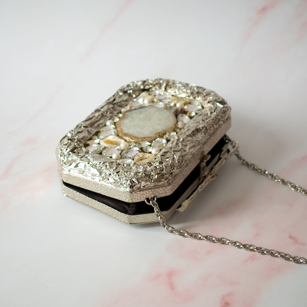 PRE-ORDER - Layali Silver Agate Clutch