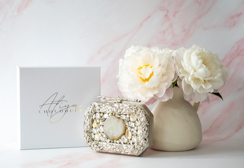 PRE-ORDER - Layali Silver Agate Clutch