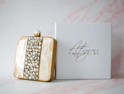 PRE-ORDER - Celeste Mother of Pearl Clutch