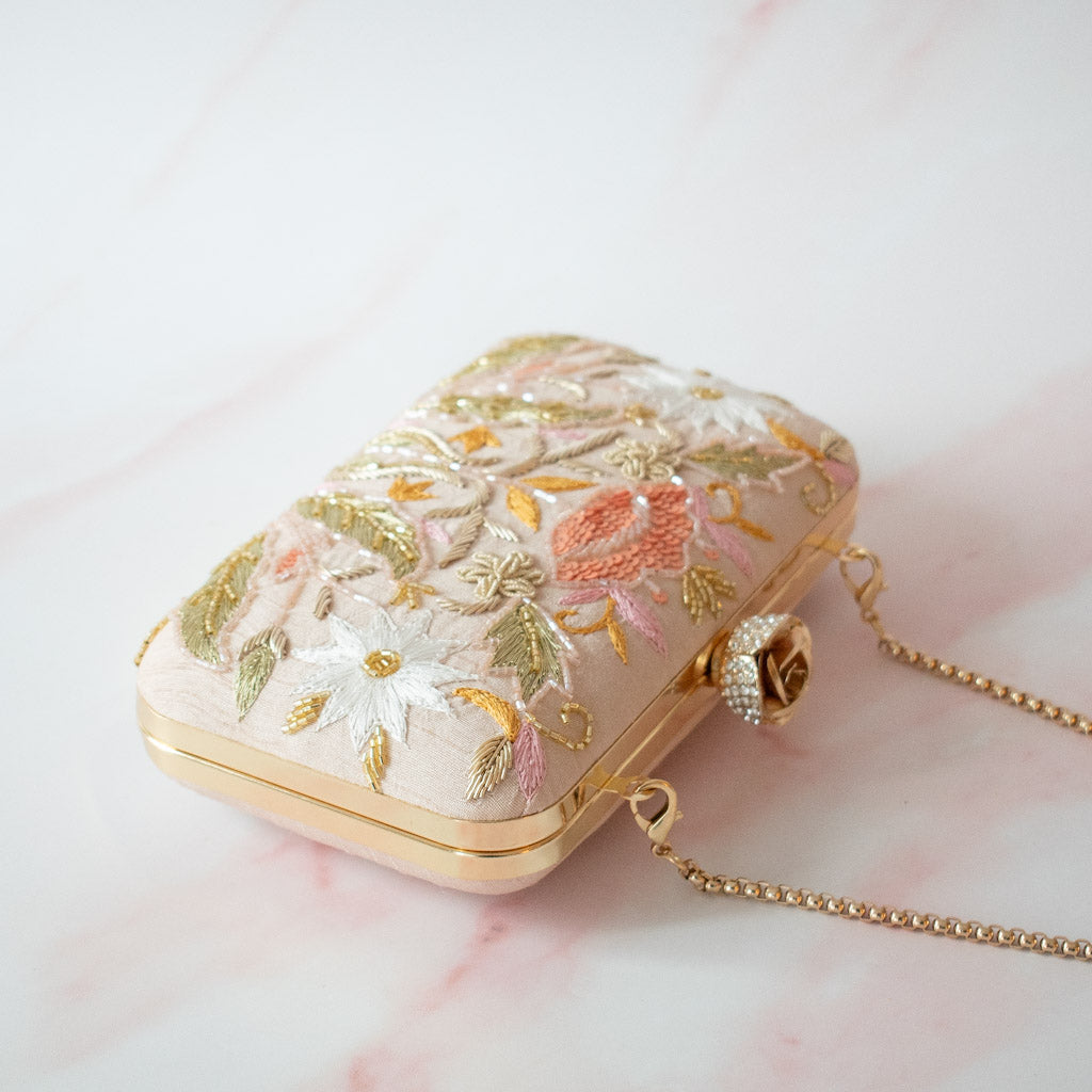 PRE-ORDER - MEENA (Nude Pink Silk) - Rose Clasp