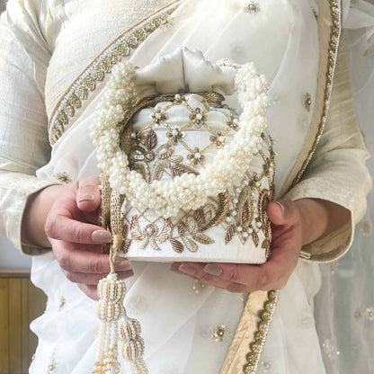 Isha Potli Bag (Ivory Silk)