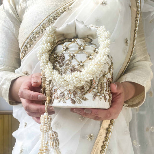 PRE-ORDER - Isha Potli Bag (Ivory Silk)