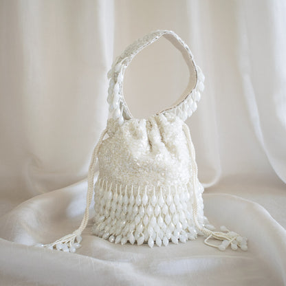 Raindrop Potli Bag (Ivory)