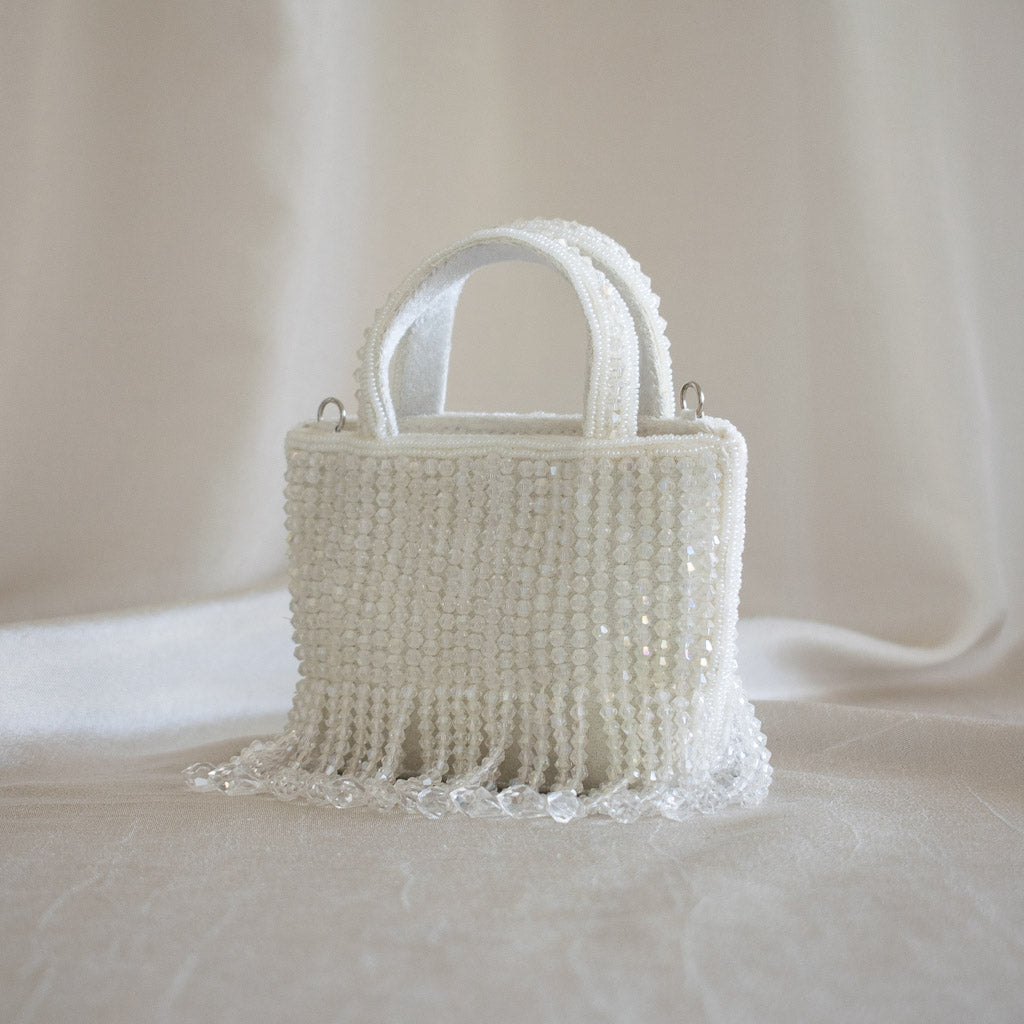 Crystal Fringe Mini Tote (Ivory) - LIMITED EDITION