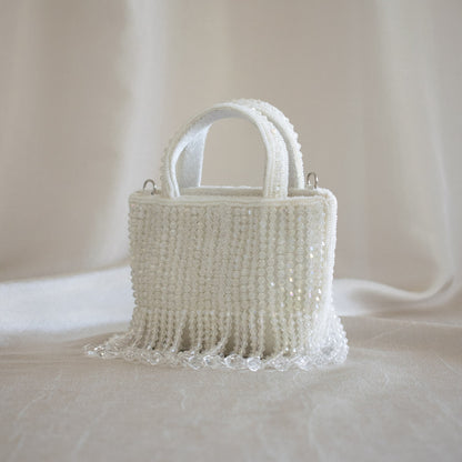 Crystal Fringe Mini Tote (Ivory) - LIMITED EDITION