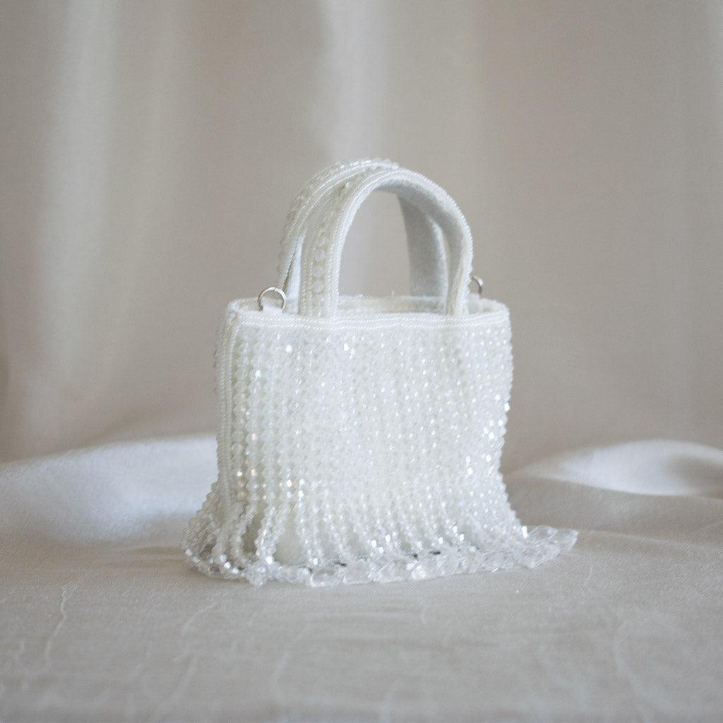 Crystal Fringe Mini Tote (Ivory) - LIMITED EDITION