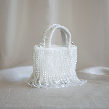 Crystal Fringe Mini Tote (Ivory) - LIMITED EDITION