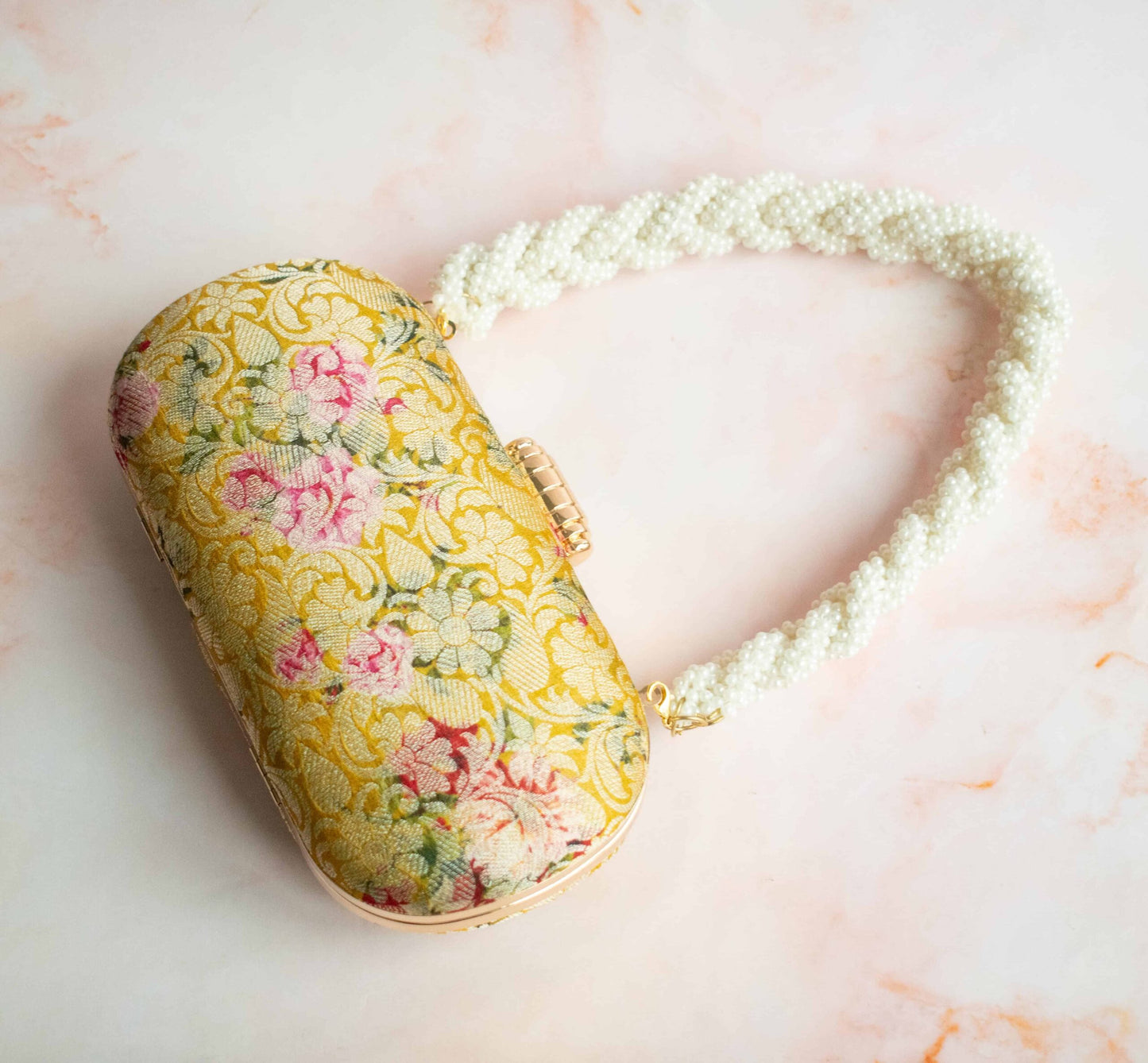 PRE-ORDER - Amelia Oval Clutch (Yellow)