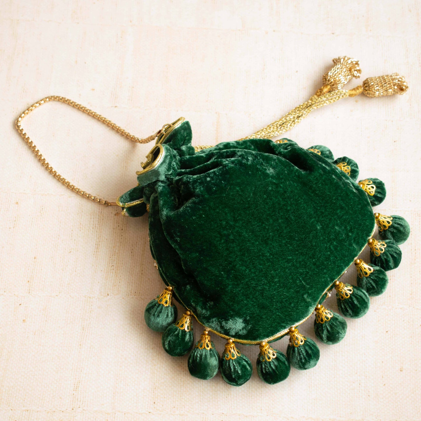 PRE-ORDER - Rajasthan Potli Bag (Bottle Green Velvet)