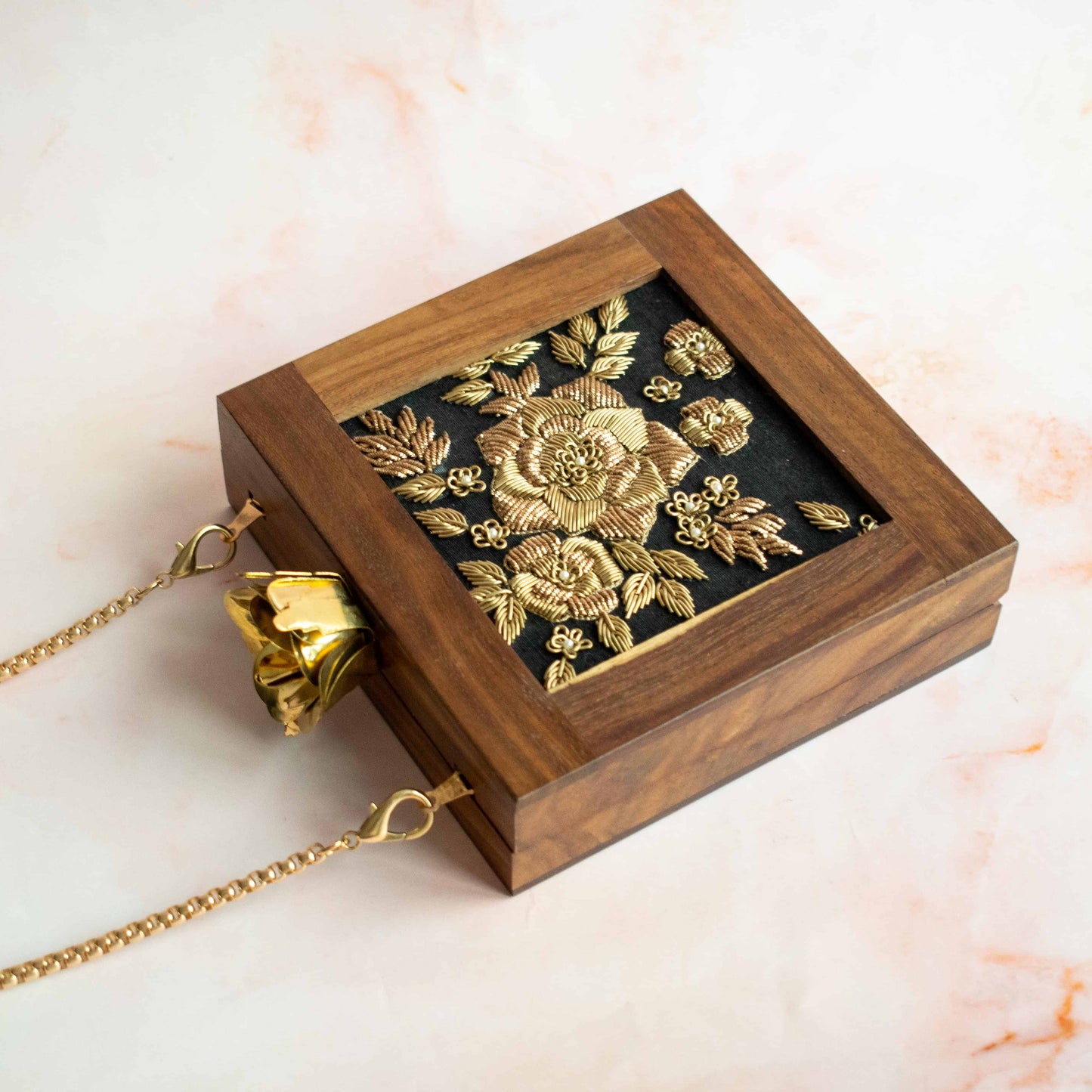 PRE-ORDER - Jaipur Wooden Square Clutch