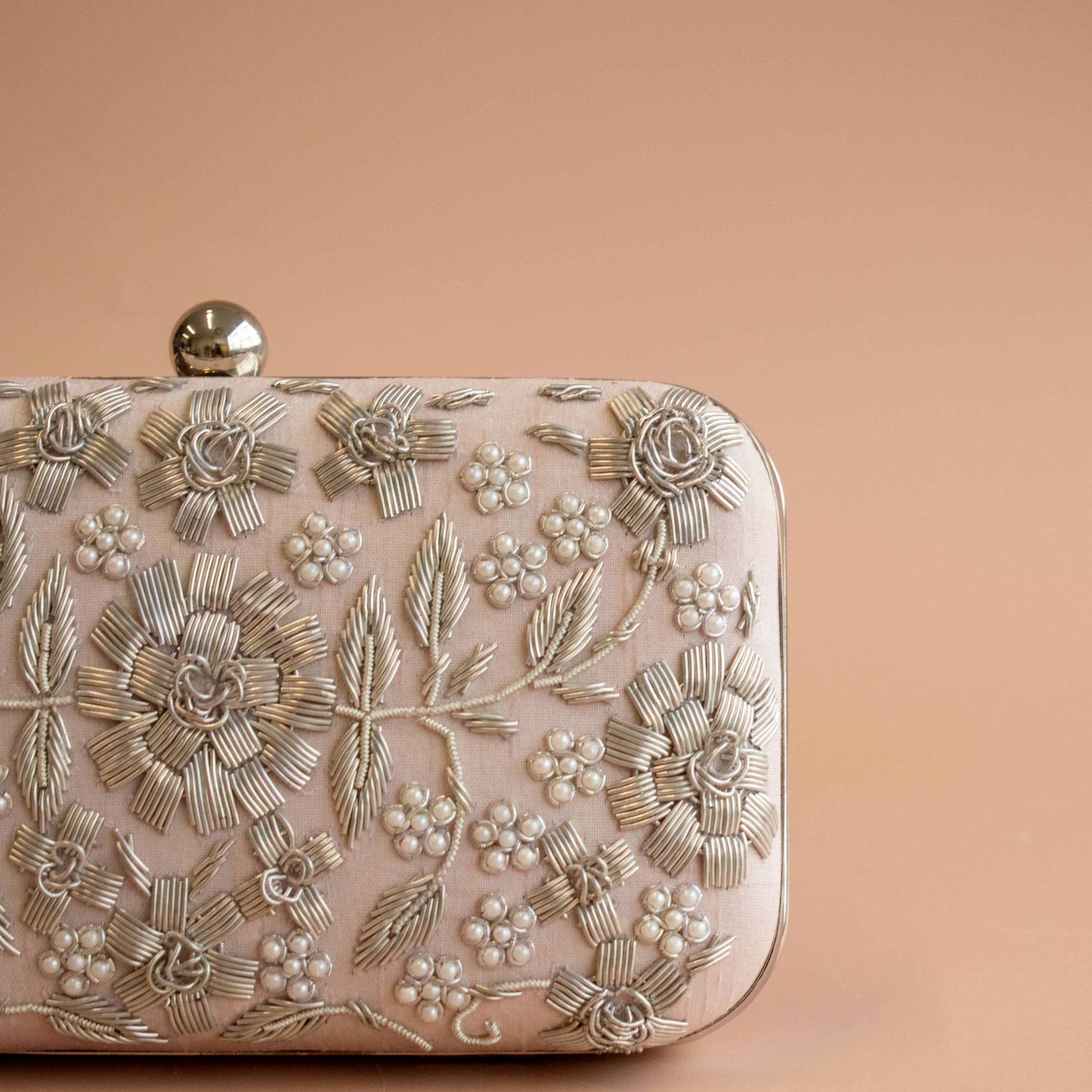 PRE-ORDER - ASHA (Nude Pink with Silver Embroidery)