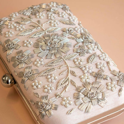 PRE-ORDER - ASHA (Nude Pink with Silver Embroidery)