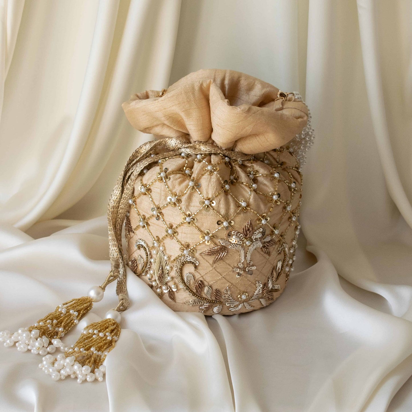 PRE-ORDER - Isha Potli Bag (Gold Silk)