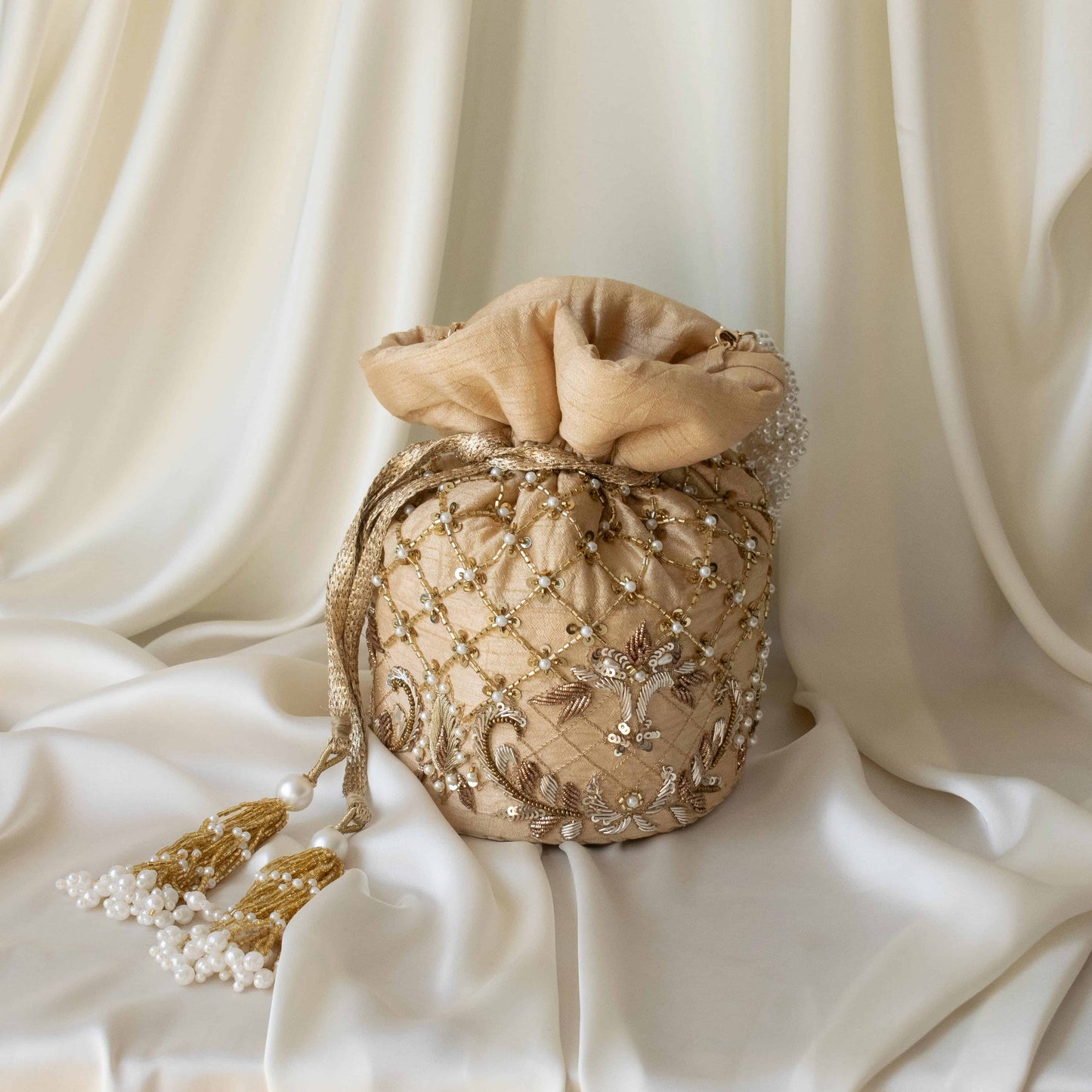 PRE-ORDER - Isha Potli Bag (Gold Silk)