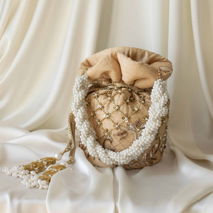 PRE-ORDER - Isha Potli Bag (Gold Silk)