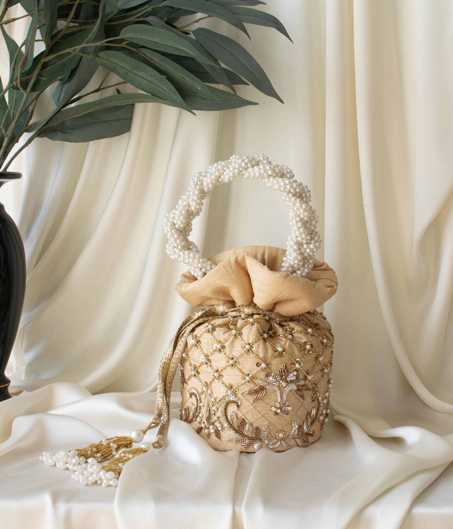 PRE-ORDER - Isha Potli Bag (Gold Silk)