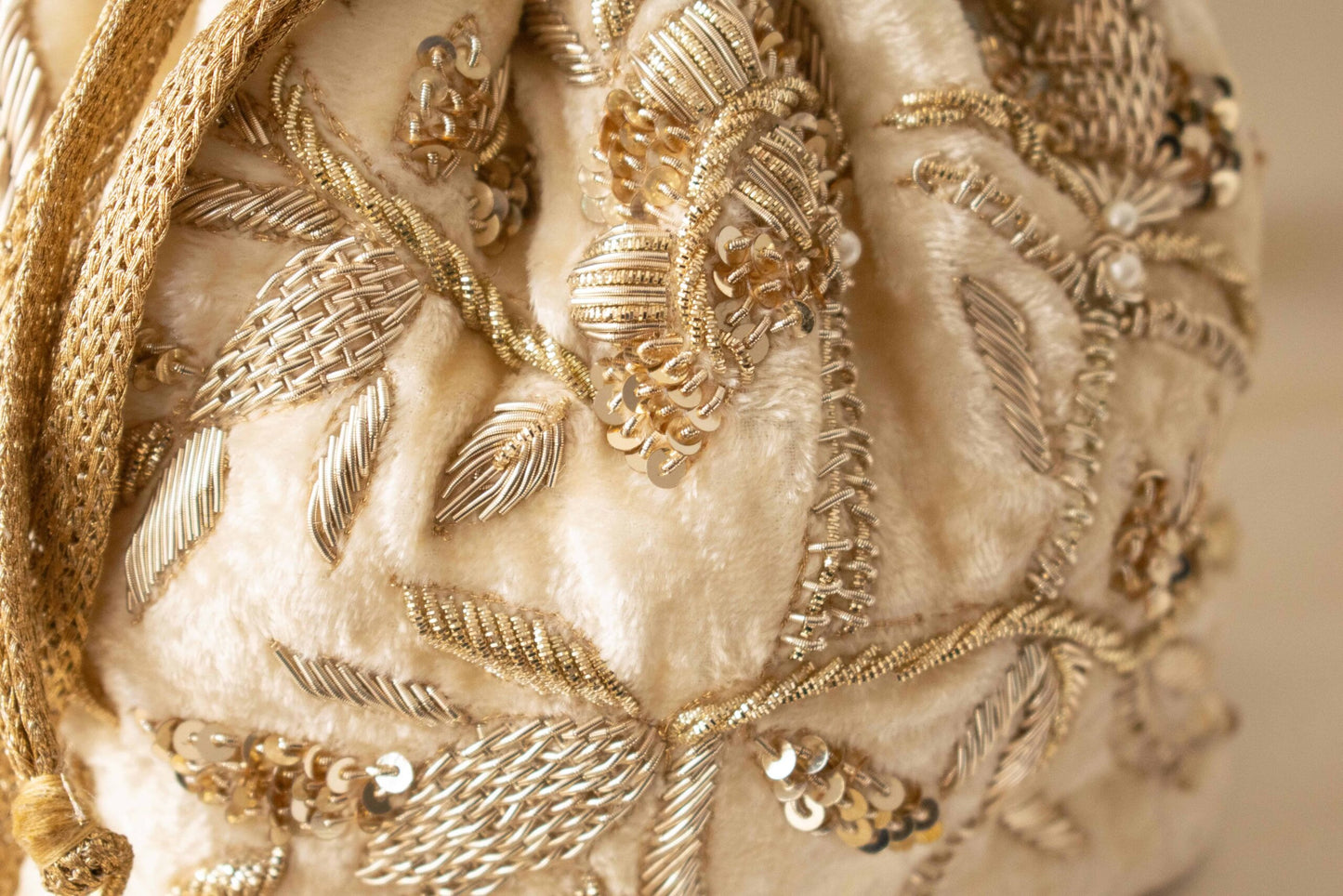 PRE-ORDER - Layla Potli Bag (Cream Velvet)