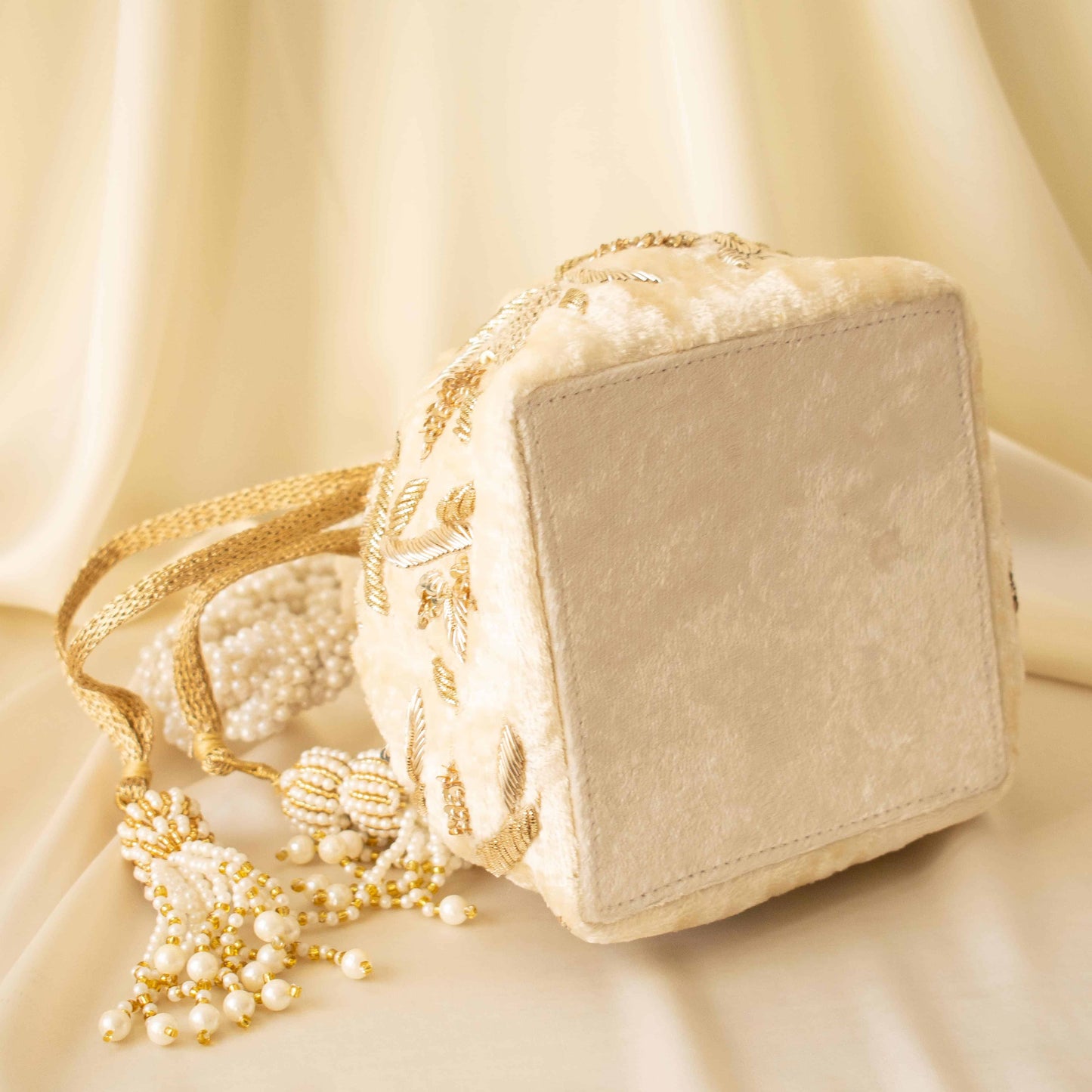 PRE-ORDER - Layla Potli Bag (Cream Velvet)