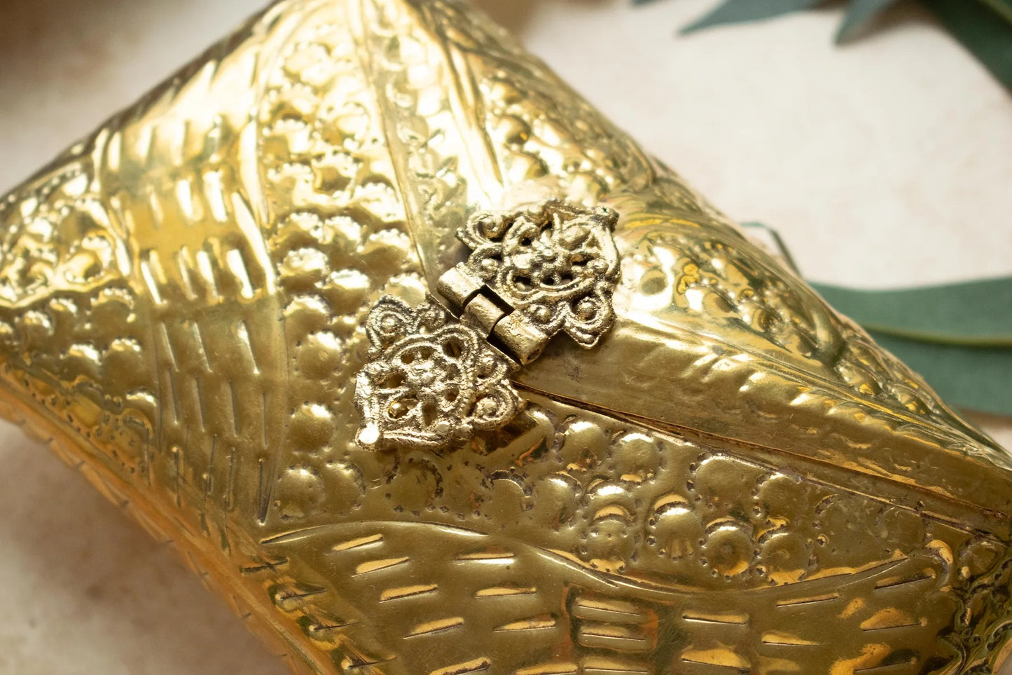 Tia Gold Brass Clutch