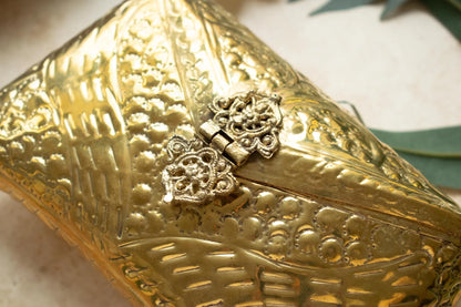 Tia Gold Brass Clutch