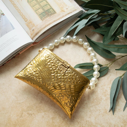 Tia Gold Brass Clutch