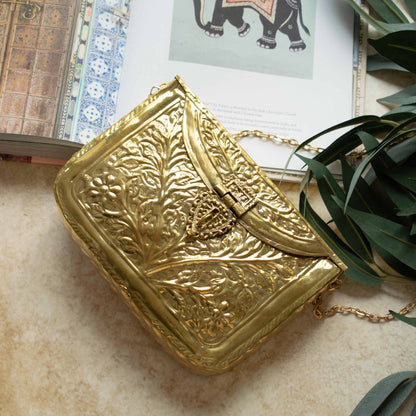 PRE-ORDER - Amira - Gold Brass Clutch