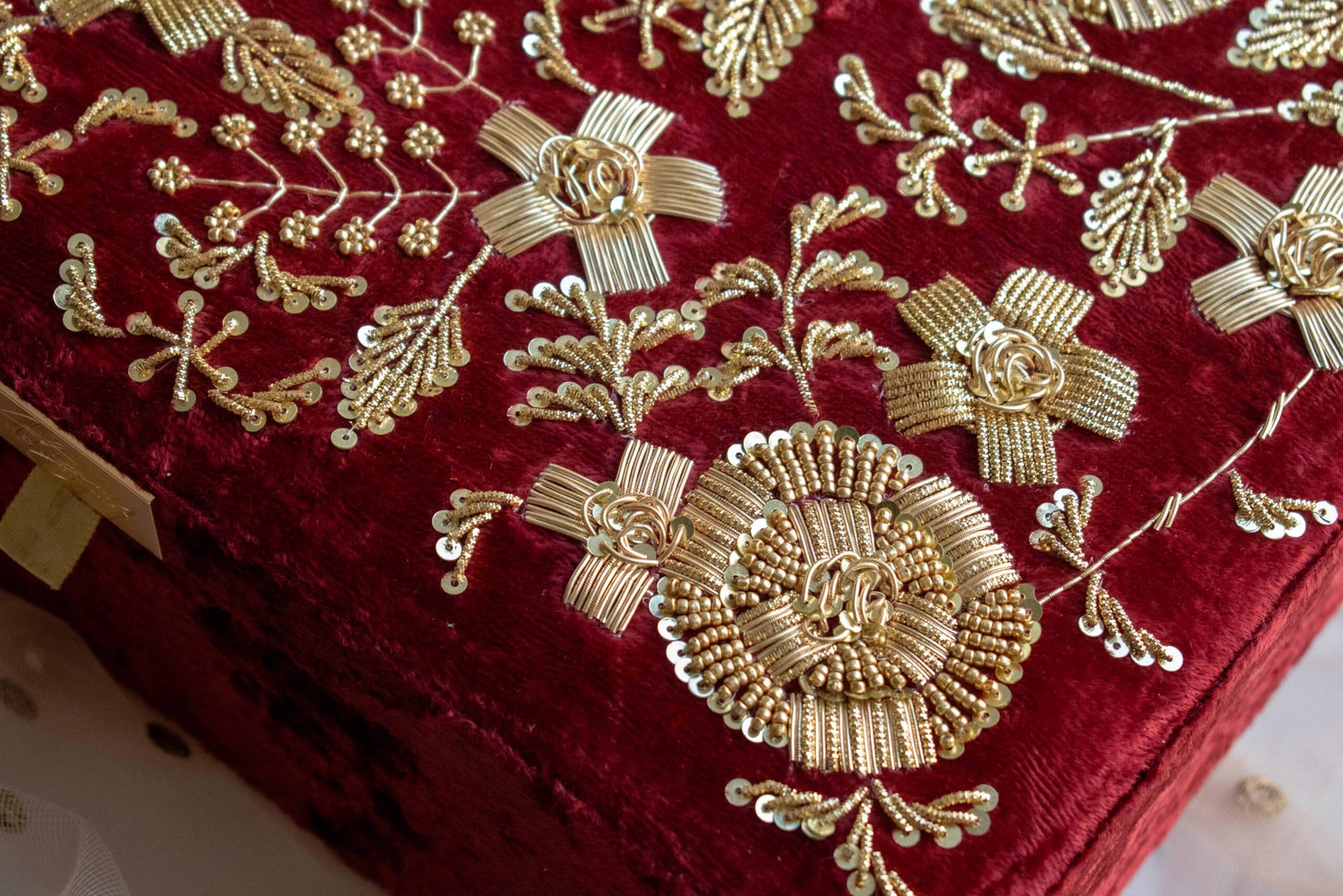 PRE-ORDER - Anaya Trousseau Box (Maroon Velvet)