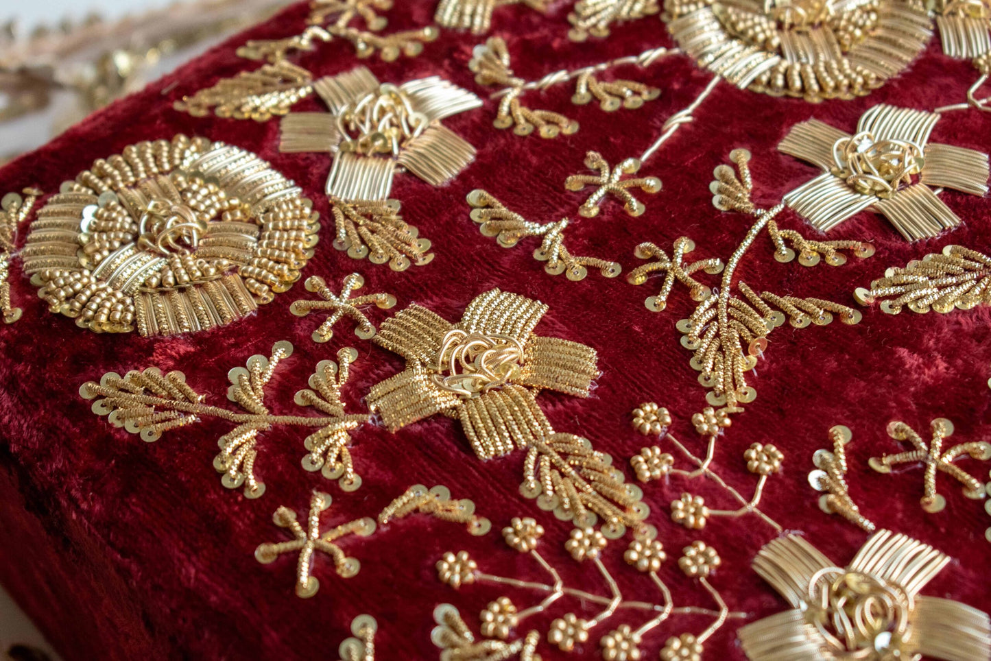 PRE-ORDER - Anaya Trousseau Box (Maroon Velvet)