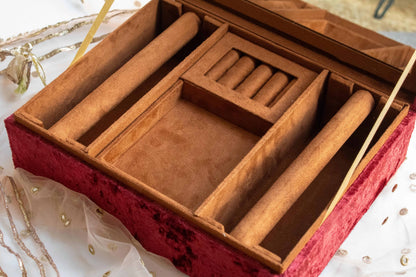 PRE-ORDER - Anaya Trousseau Box (Maroon Velvet)