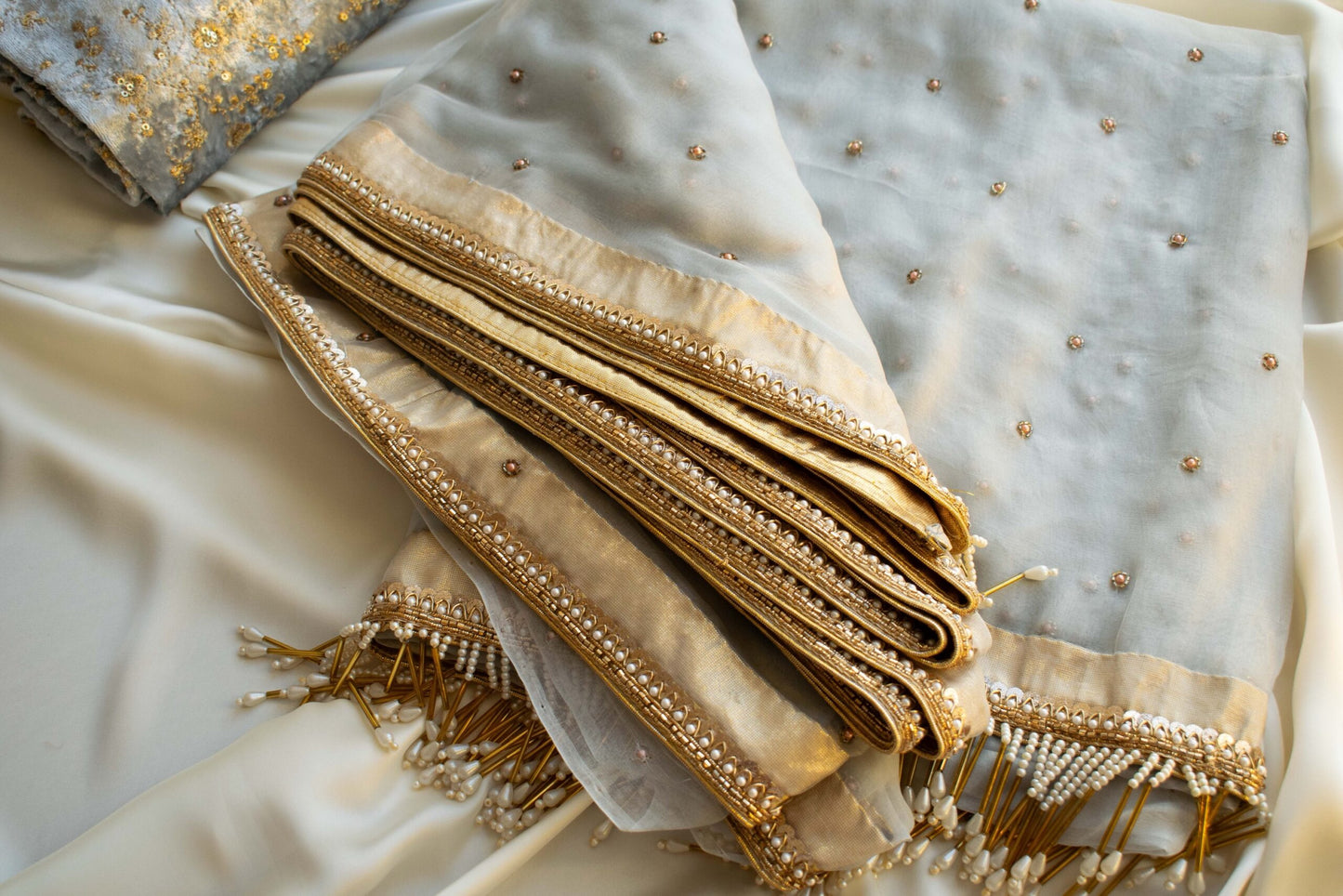 Amelia Organza Saree (Powder Blue)