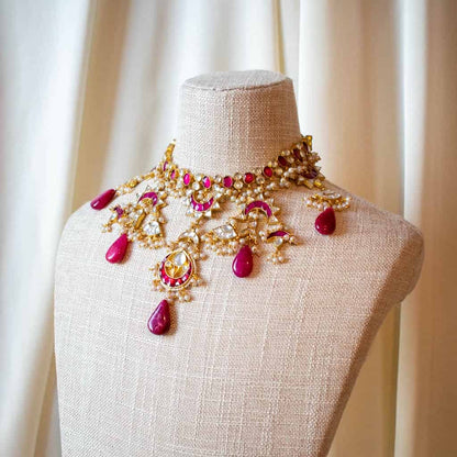 PRE-ORDER - Magenta Kundan Set