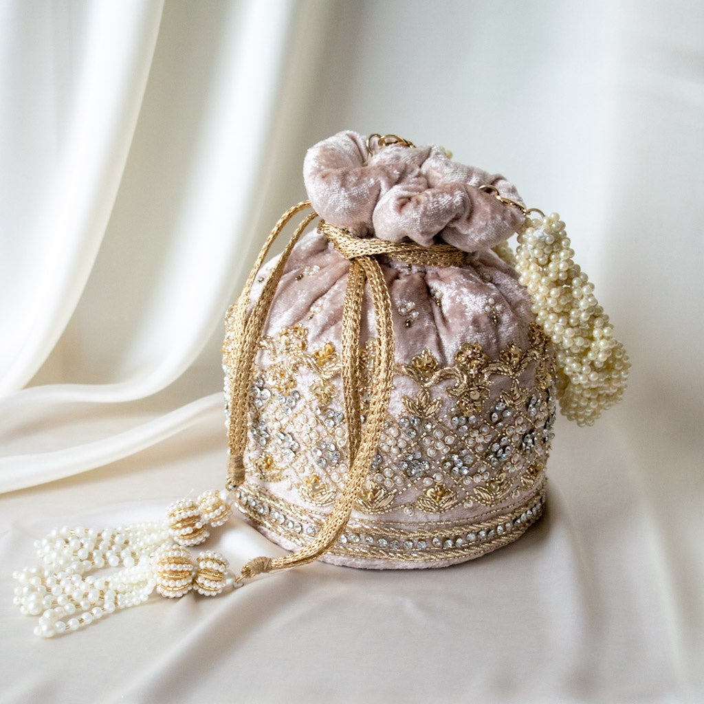 PRE-ORDER - Ruby Potli Bag (Mink Velvet)