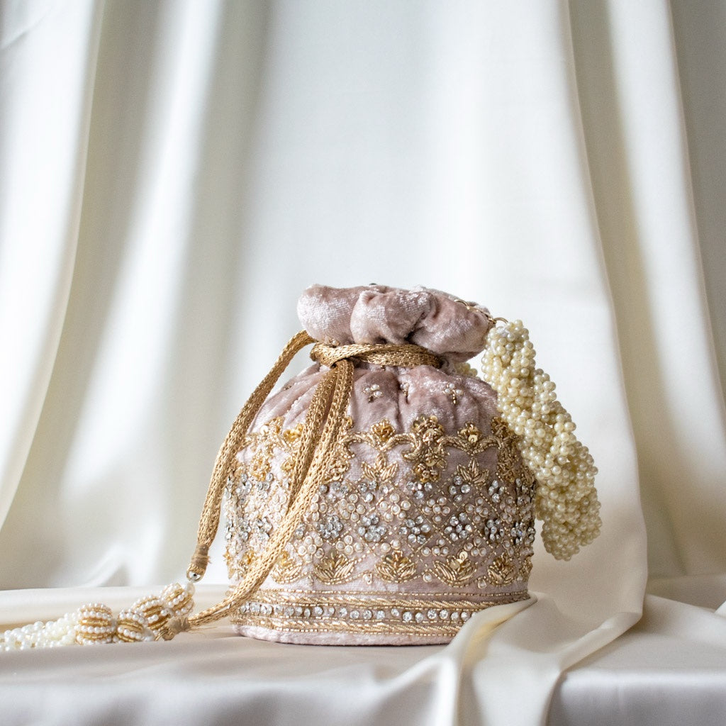 PRE-ORDER - Ruby Potli Bag (Mink Velvet)