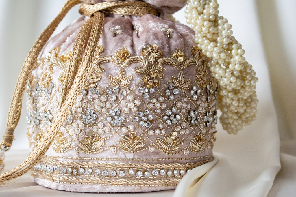 PRE-ORDER - Ruby Potli Bag (Mink Velvet)