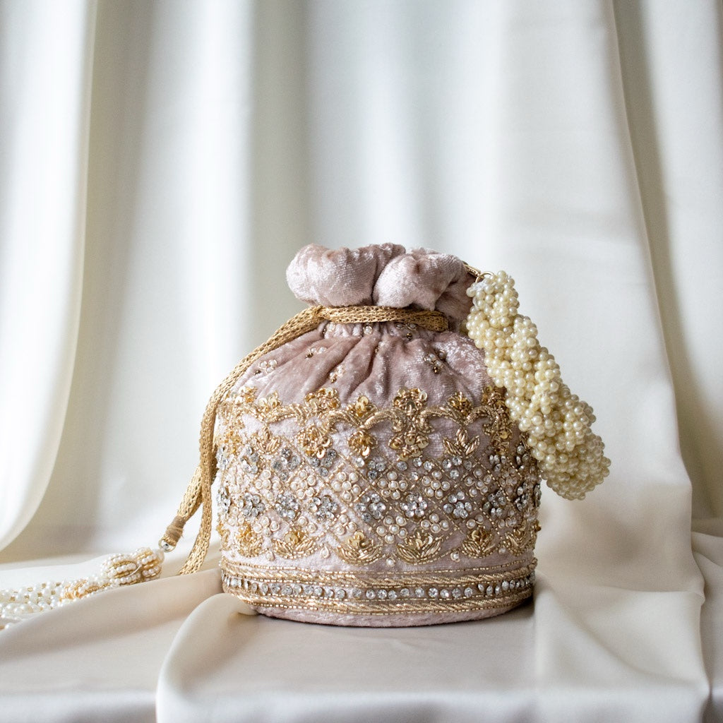 PRE-ORDER - Ruby Potli Bag (Mink Velvet)