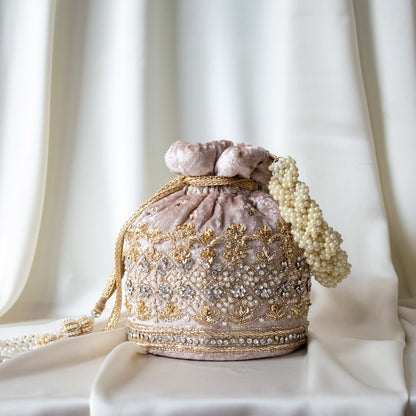 PRE-ORDER - Ruby Potli Bag (Mink Velvet)