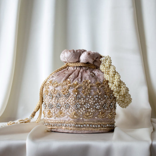 PRE-ORDER - Ruby Potli Bag (Mink Velvet)