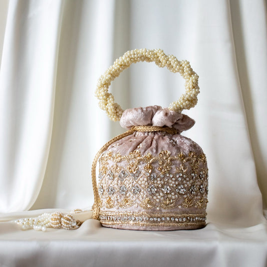 PRE-ORDER - Ruby Potli Bag (Mink Velvet)