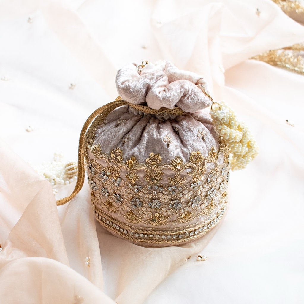 PRE-ORDER - Ruby Potli Bag (Mink Velvet)