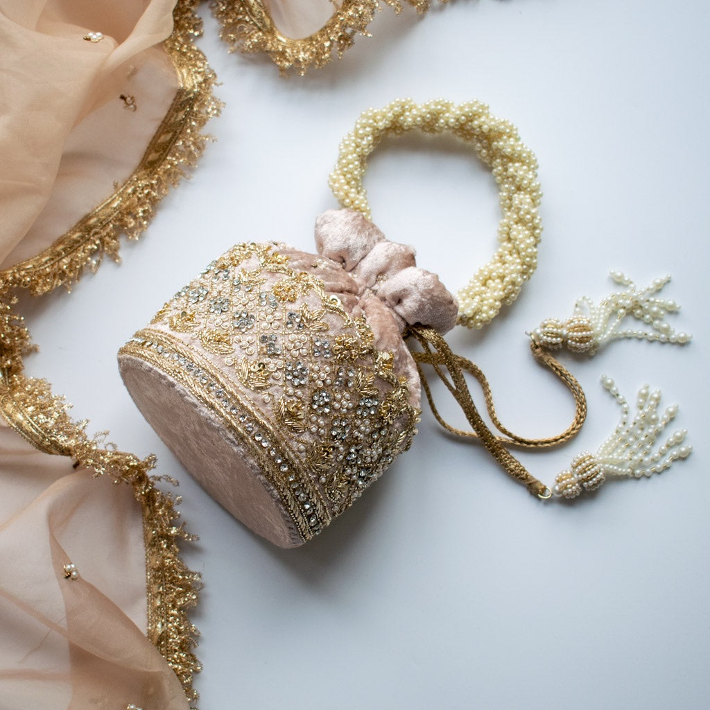 PRE-ORDER - Ruby Potli Bag (Mink Velvet)