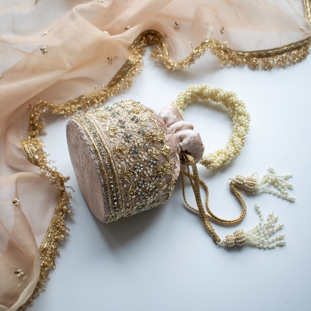 PRE-ORDER - Ruby Potli Bag (Mink Velvet)