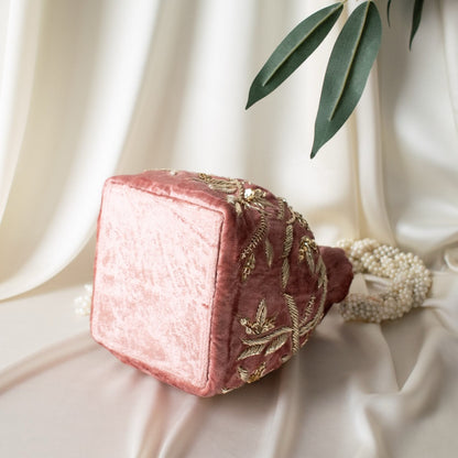 PRE-ORDER - Layla Potli Bag (Dusky Rose Pink Velvet)