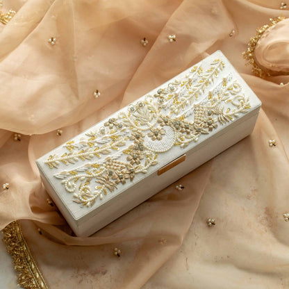 PRE-ORDER- AASHNA Bangle Box (Ivory Silk)
