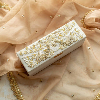 PRE-ORDER- AASHNA Bangle Box (Ivory Silk)