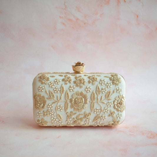 PRE-ORDER - 2 in 1 - Asha Lana Clutch (Dull Ivory)